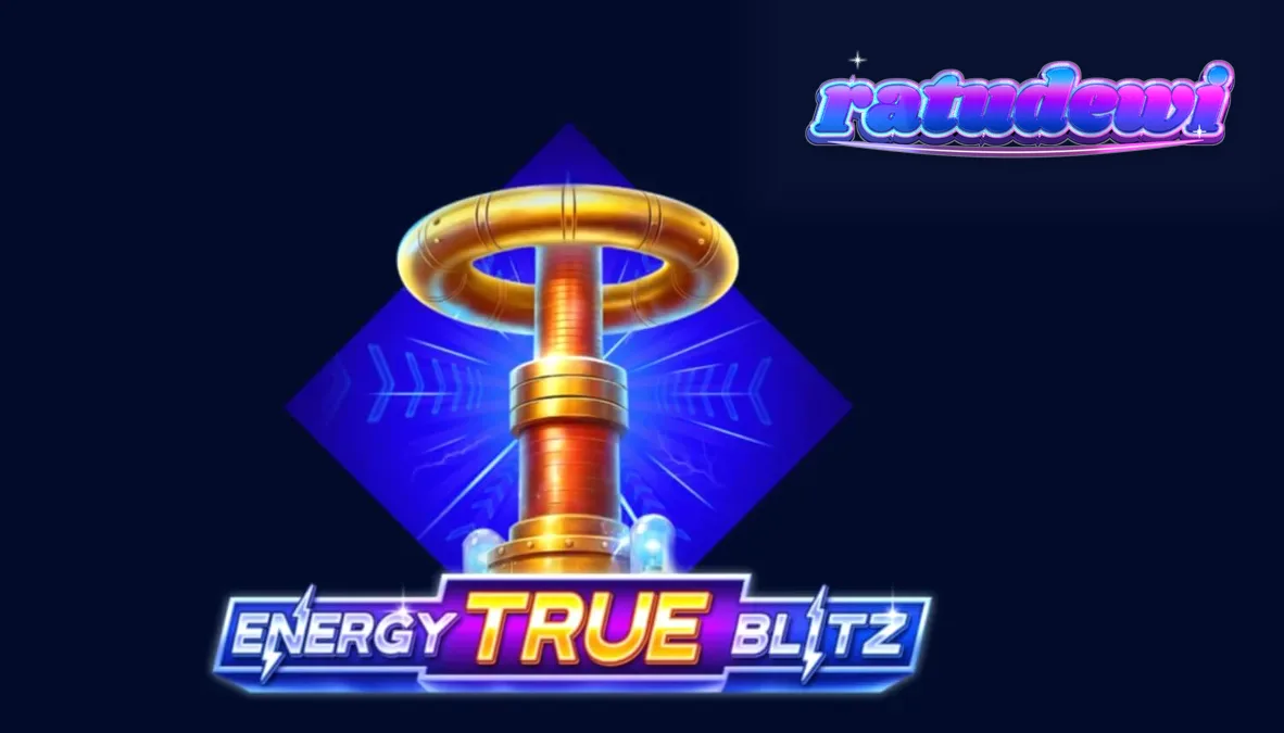 Tampilan antarmuka seluler slot Energy True Blitz dengan neon yang menyala