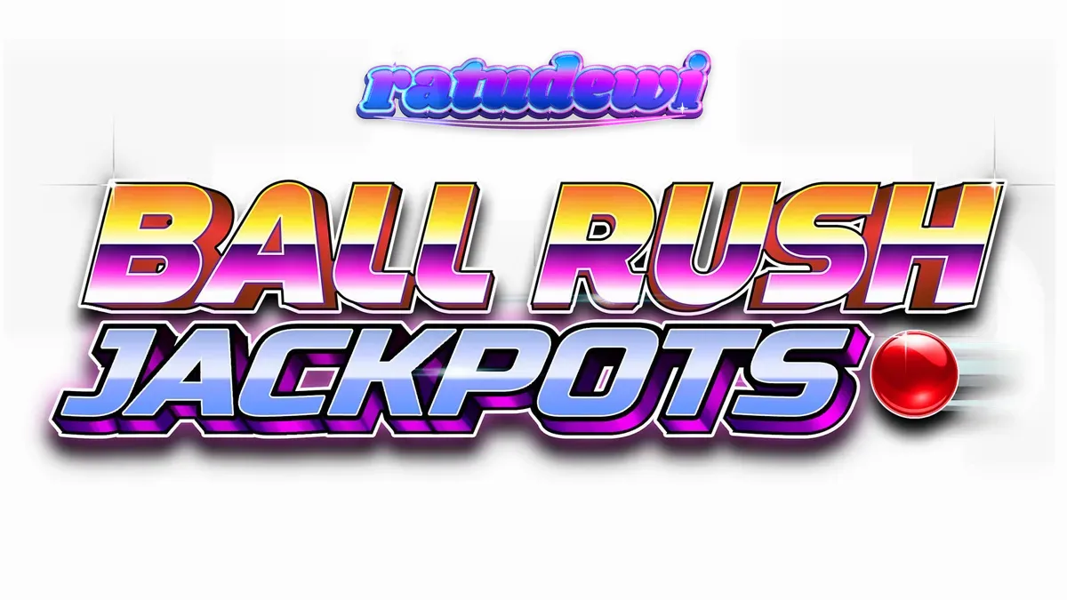Tampilan antarmuka permainan Ball Rush Jackpots dengan papan pasak berwarna-warni